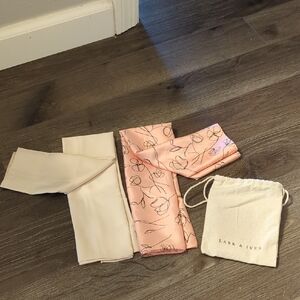 Lark & Ives Pink and Cream Scarf Set